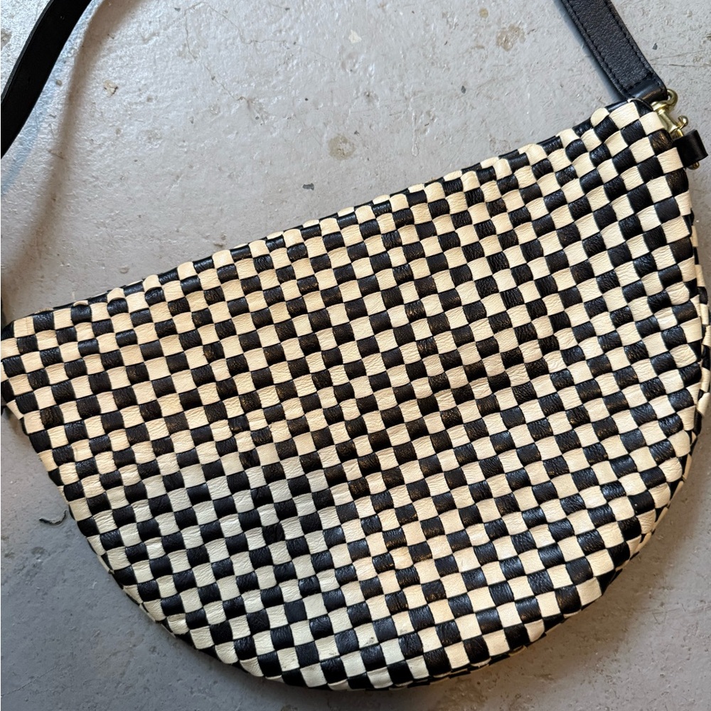 Clare V Black and Cream Checkered Crossbody Bag - Picture 4 of 4